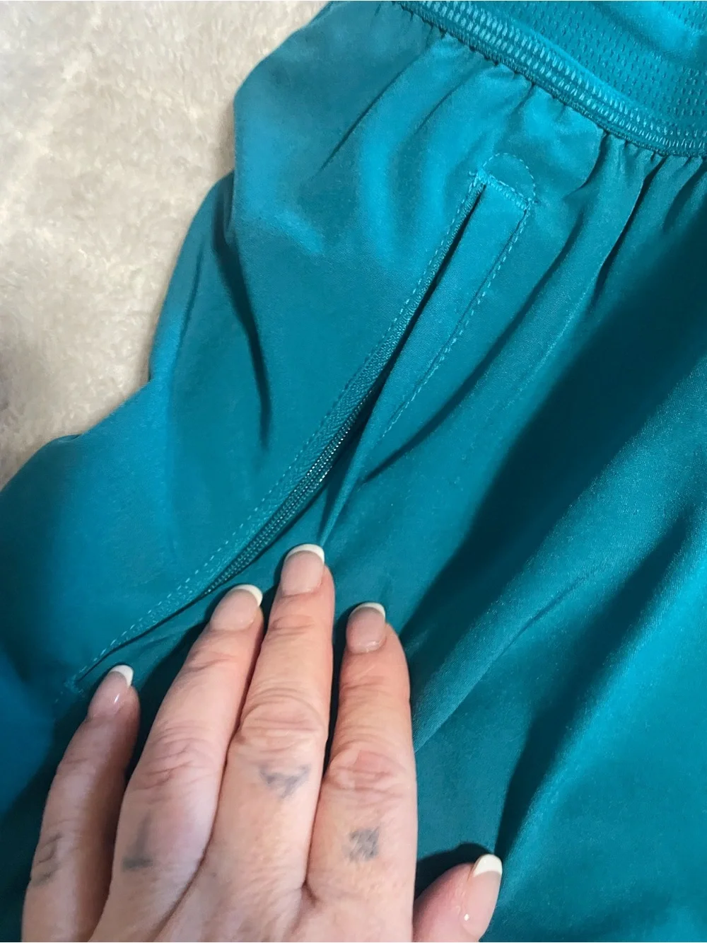 Nike Teal Athletic Shorts with Black Swoosh